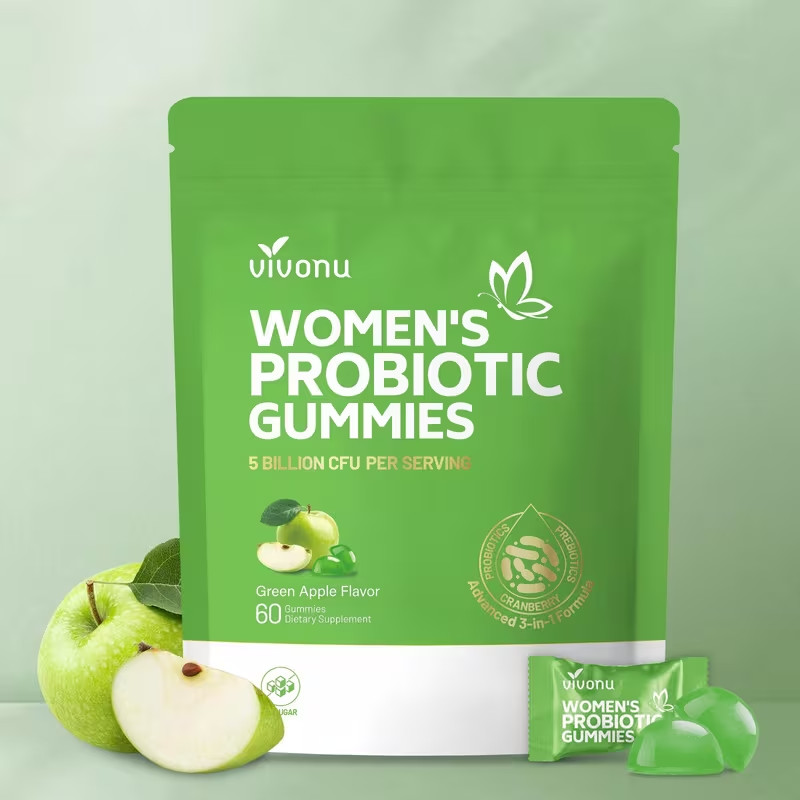 Vaginal Probiotics for Women, Feminine Balance pH Gummies 60ct/1bag Green Apple