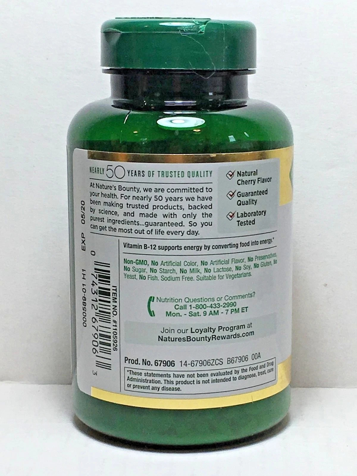 Nature’s Bounty Vitamin B-12 2500 mcg, 300 Quick Dissolve Tablets