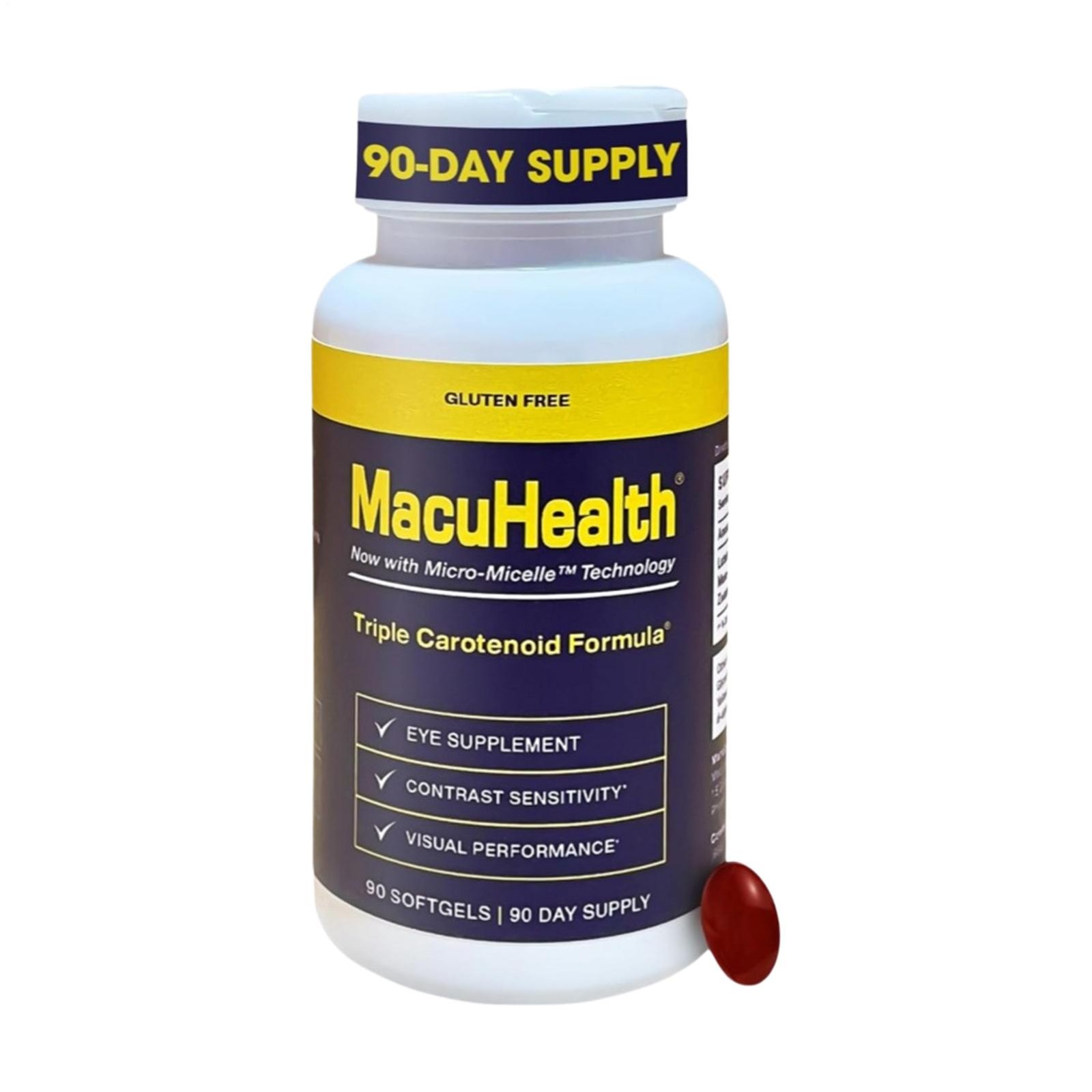 Macuhealth Triple Carotenoid Formula – Eye Vitamins For Adults – 90 Softgels