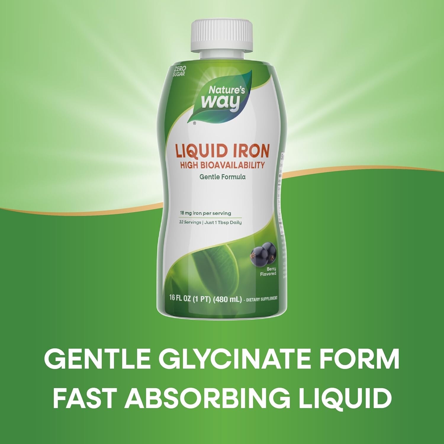 Liquid Mineral Supplement, Iron, Natural Berry, 16 Ounce