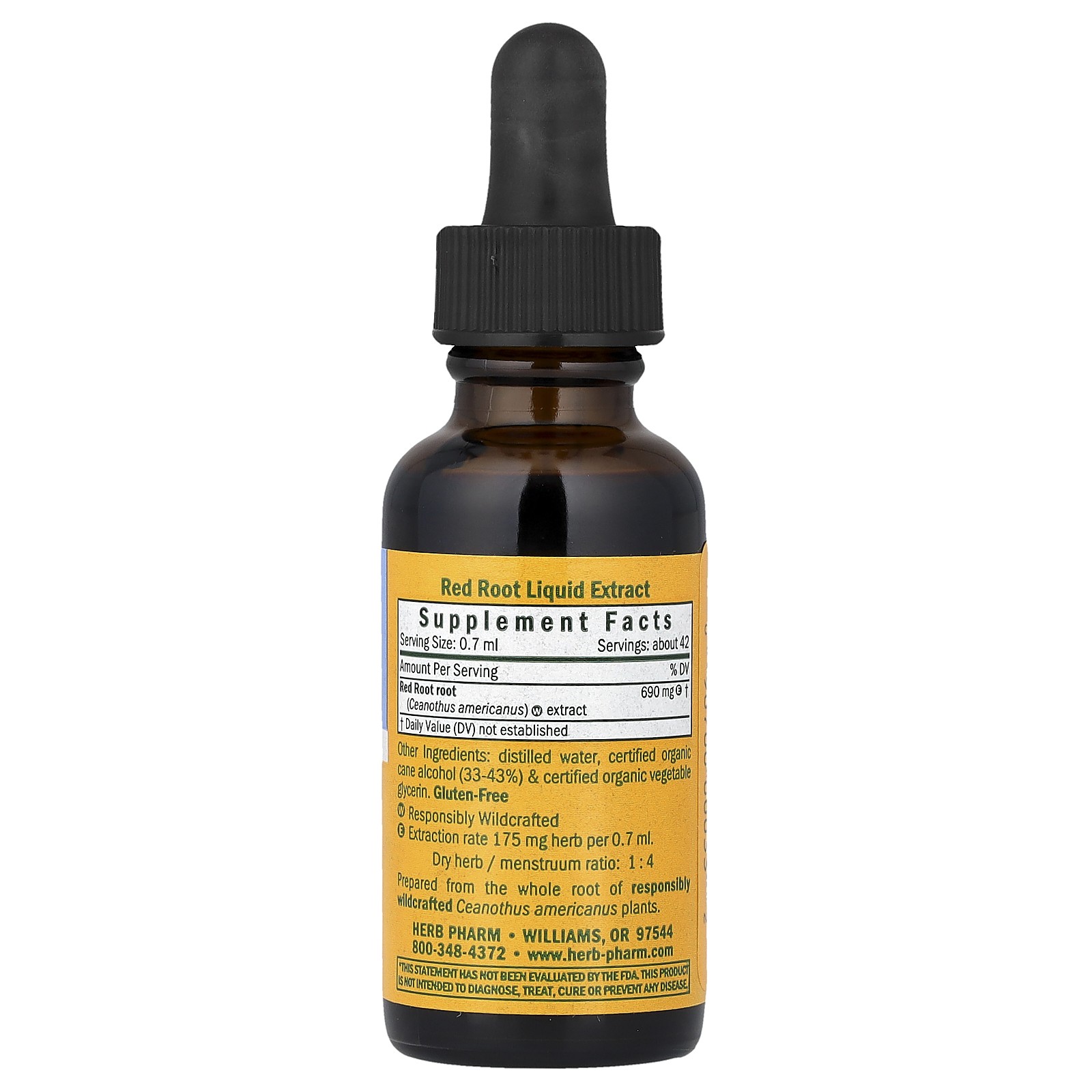 Herb Pharm Red Root 1 fl oz 30 ml Gluten-Free