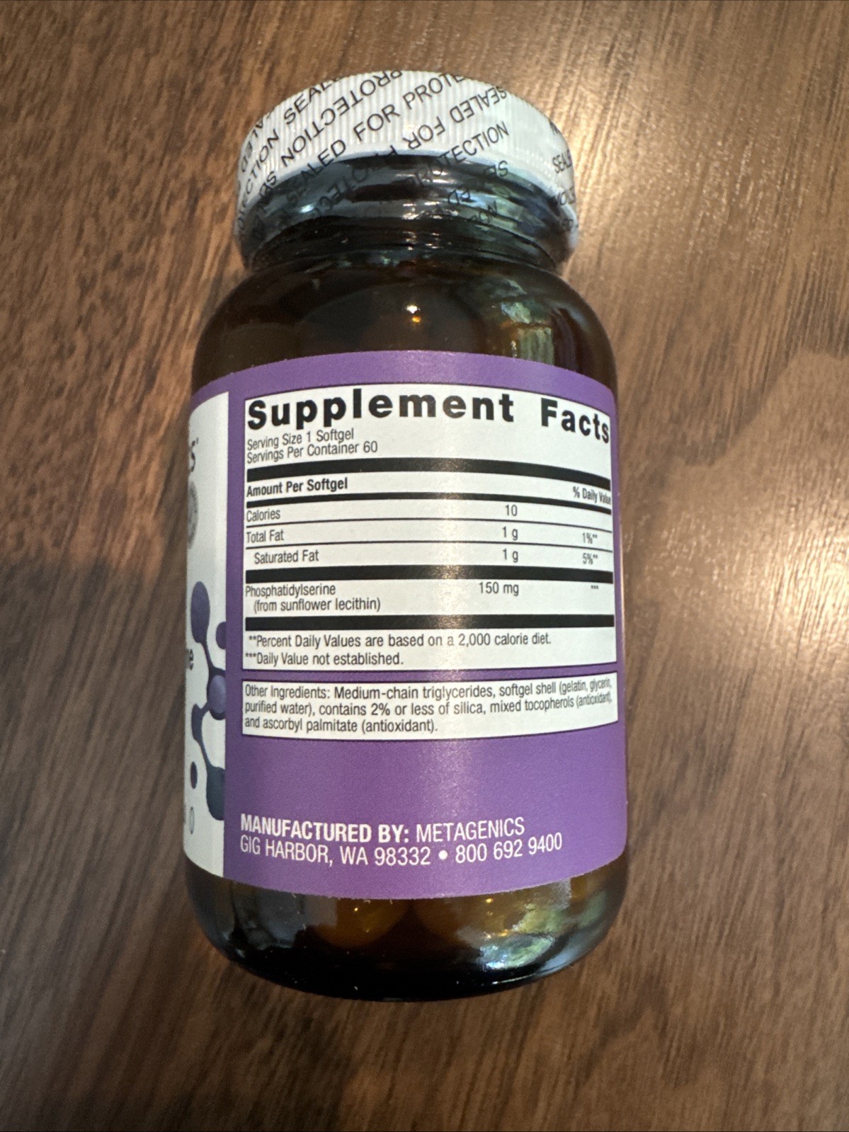 Metagenics brain health Phosphatidylserine 150mg 60 Capsules
