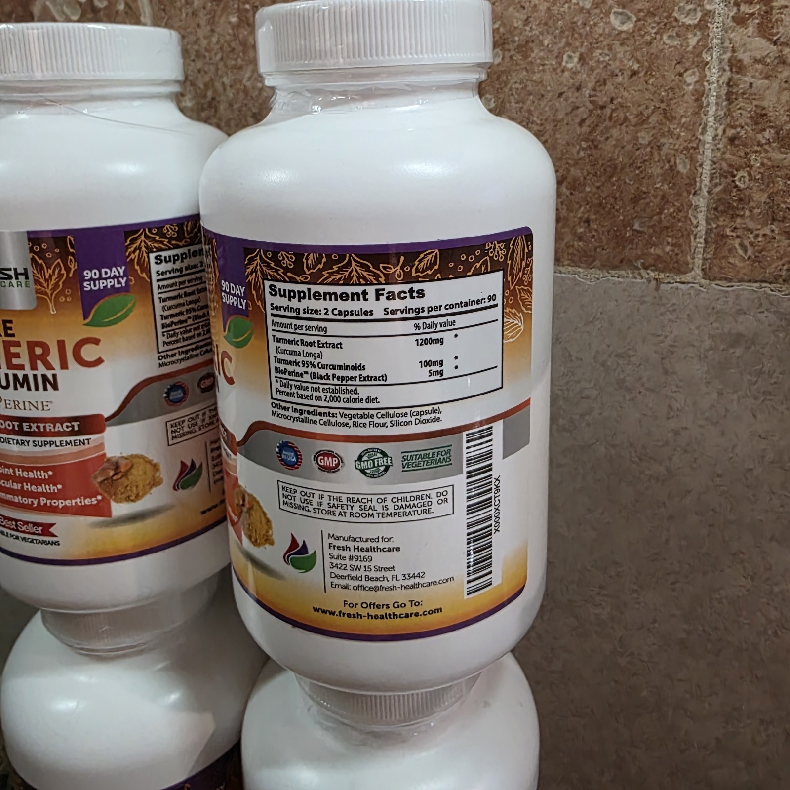 Turmeric Curcumin Bioperine Root Lot Save Supplement – 2 Bottles – 360 Capsules