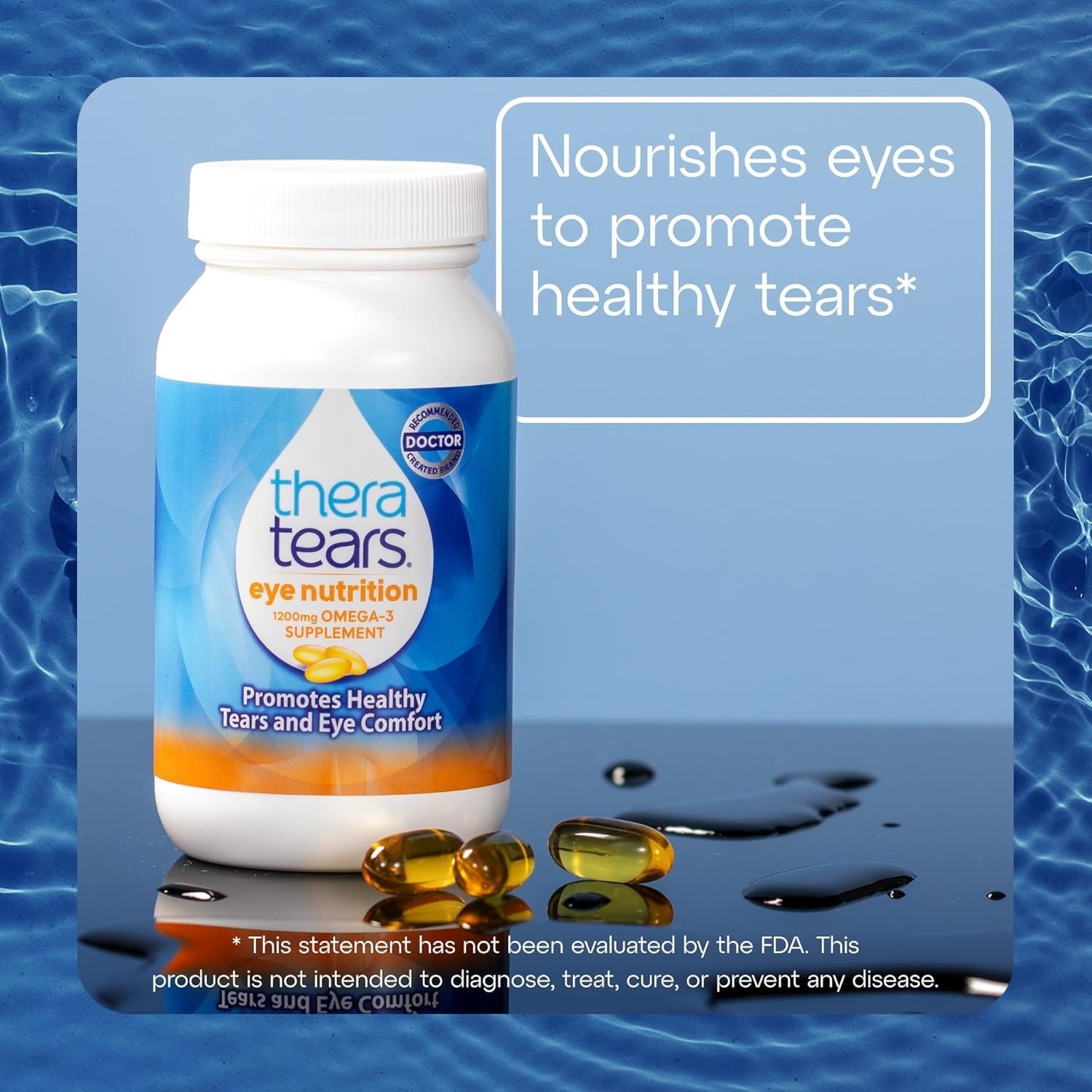 TheraTears Eye Nutrition 1200mg Omega 3 Supplement 90 Count Softgels