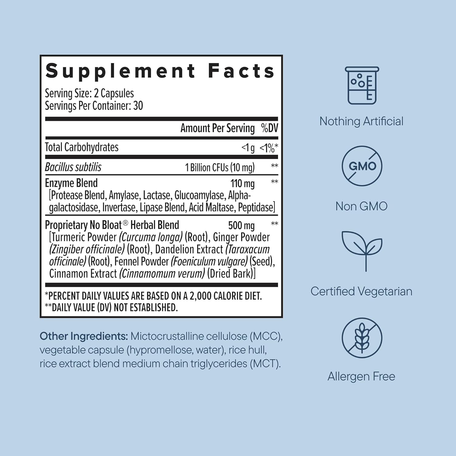 No Bloat Digestive Enzymes for Gut Health, Gas & Bloating Relief – Multi Enzymes