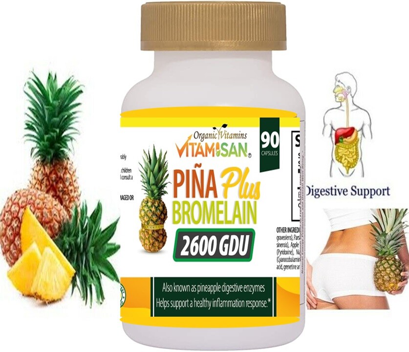2600 GDU Bromelain 180 Capsule 100mg from Pineapple Digestive Supplement Pill VB