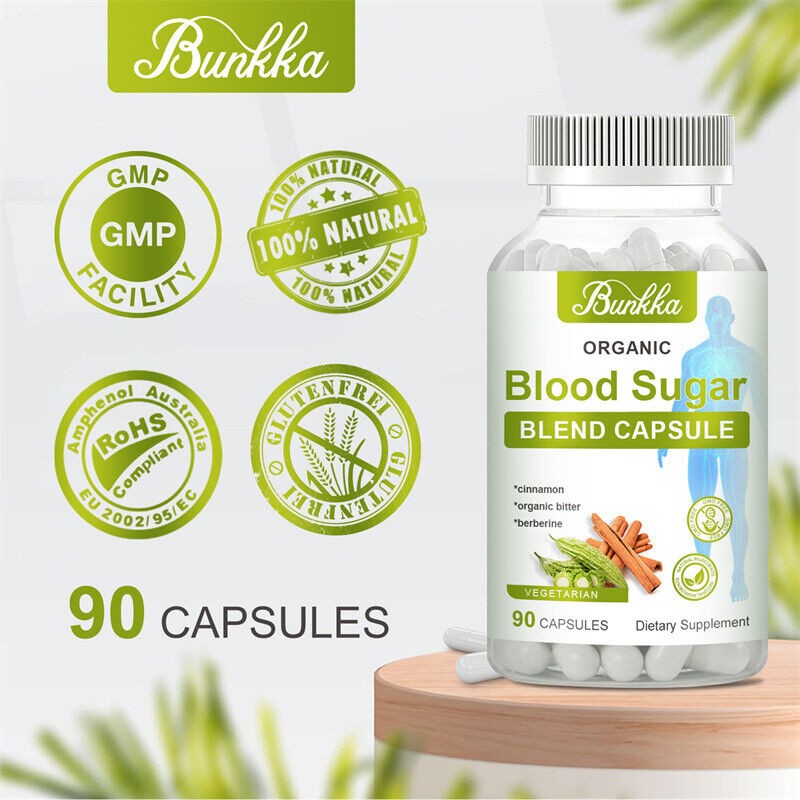 Blood Sugar Blend Capsules With Berberine & Cinnamon 20 Herbs Complex 90Pcs