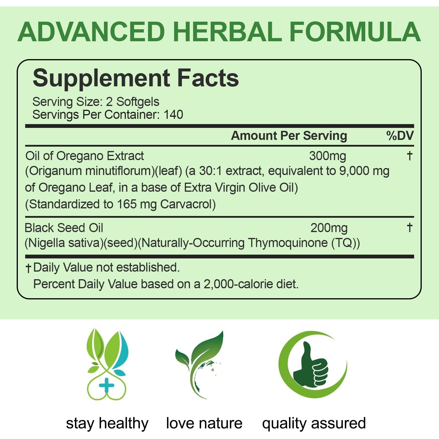 2 in 1 Oil of Oregano & Black Seed Softgels Count with Carvacrol,Immune Support