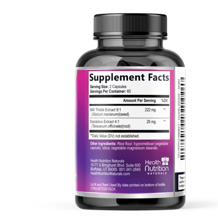 ( 2 pack) Milk Thistle Supplement for Liver Detox and Cleanse 1000mg