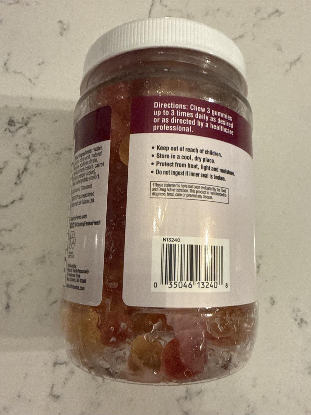 Country Farms Fiber Care 240 Prebiotic Fiber Gummies Mixed Fruit EXP 11/2027