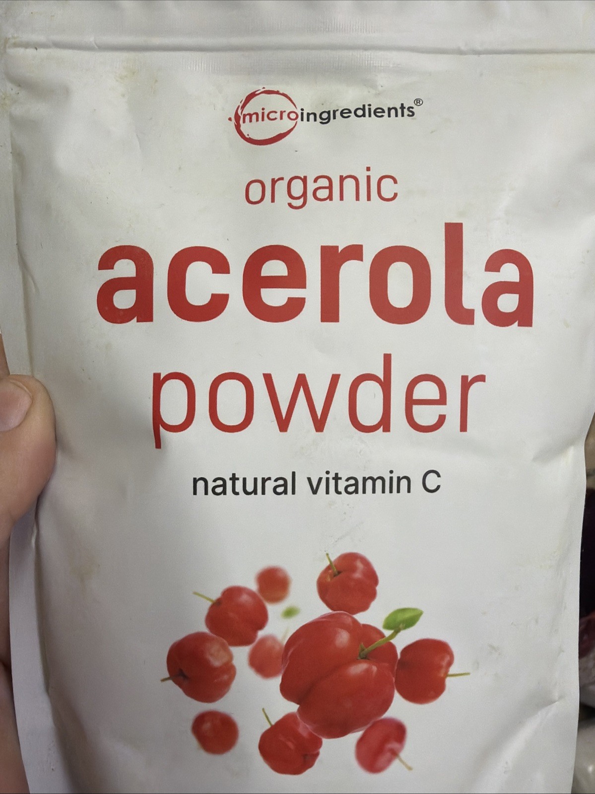 Pure Acerola Cherry Powder Organic, Natural and Organic Vitamin C Powder (Immune