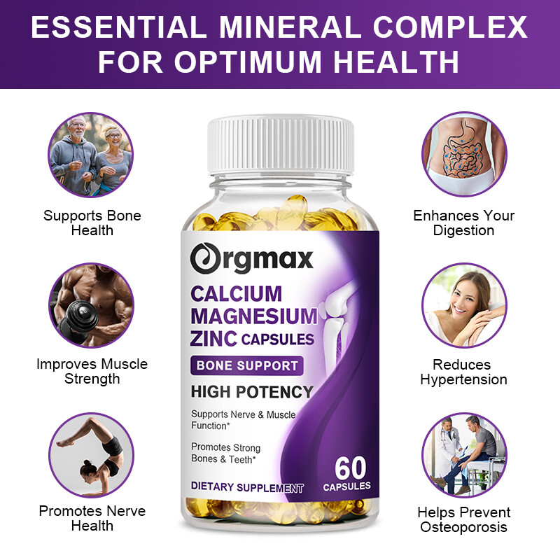 1-4Pack Zinc Calcium Magnesium & Vitamin D Supplement Bone Muscle Immune Support