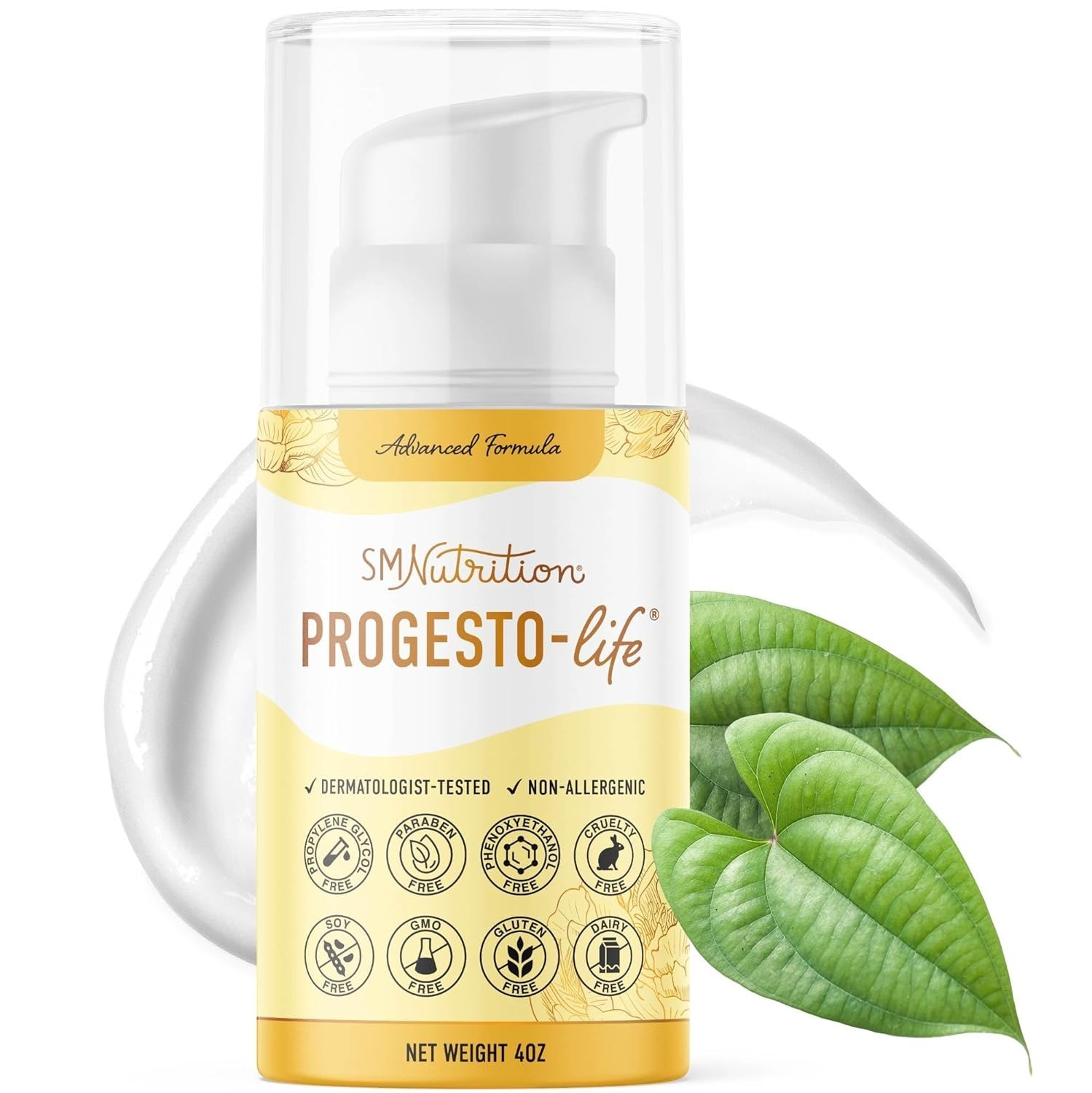 SMNutrition Progesto-Life Skin Cream for Women, 4oz, Hypoallergenic