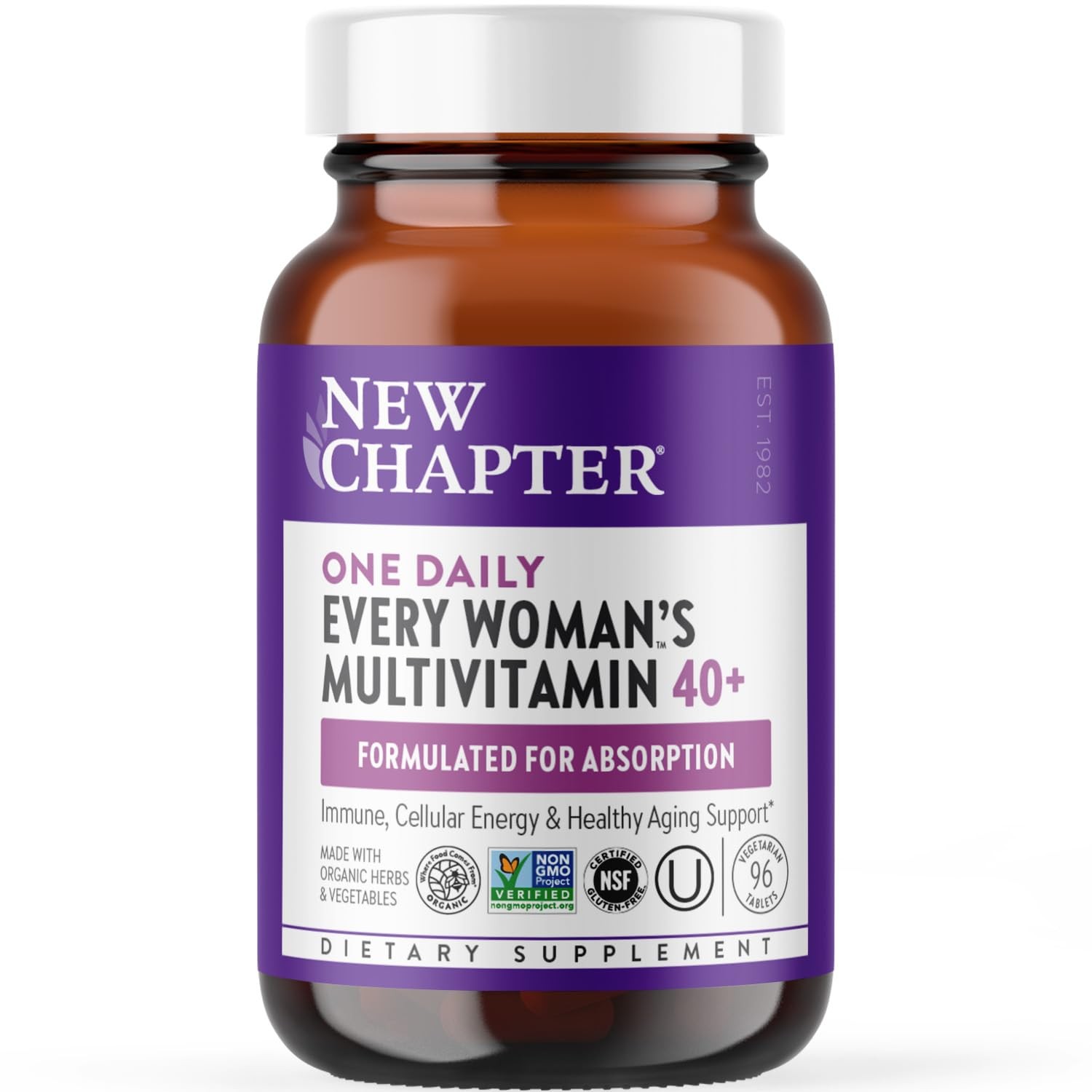 New Chapter Women’s Multivitamin 40+, extra B6 & 96 Count (Pack of 1), Multi