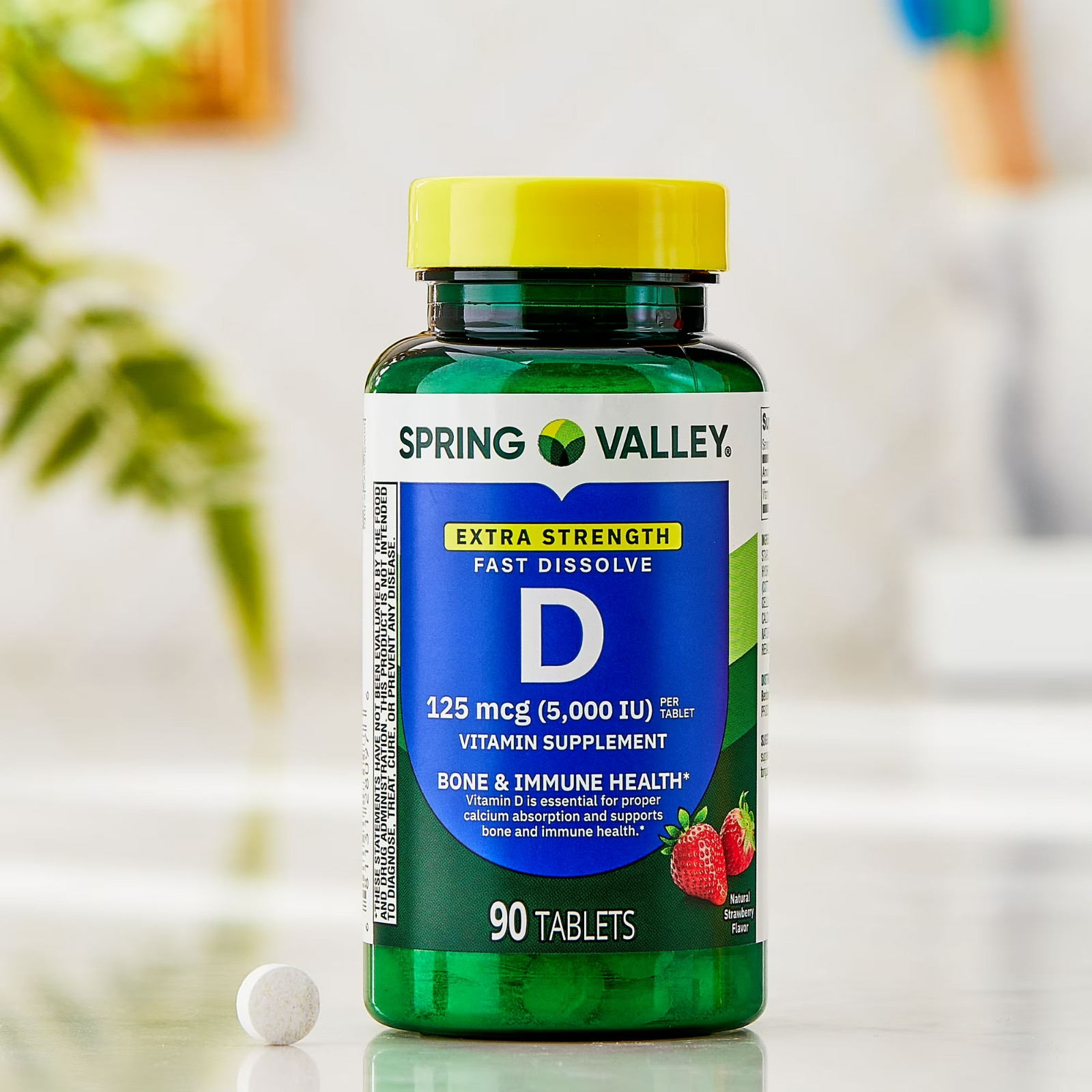 Spring Valley Extra Strength Vitamin D3 5000 IU Fast Dissolve 90 Ct ☀️💊✨