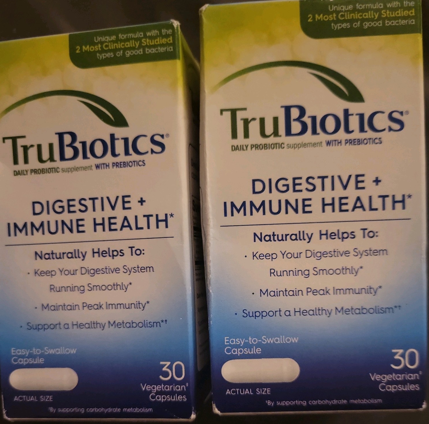 2 TruBiotics DIGESTIVE IMMUNE HEALTH Daily Probiotic 30 Capsules Each 7/26 NIB