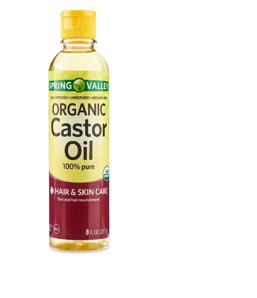 Spring Valley Cold-Pressed Castor Oil Organic for Hair & Skin 8 fl oz