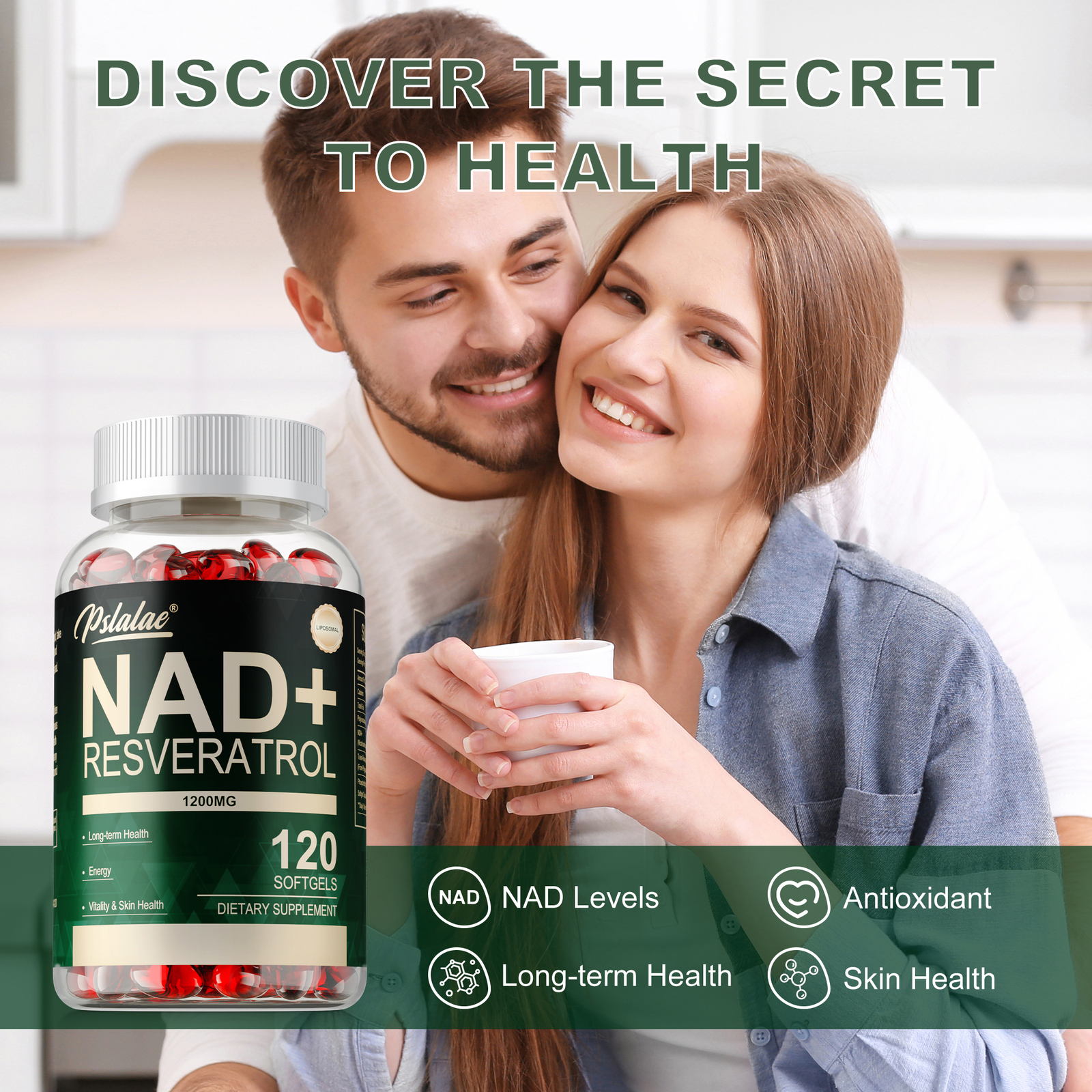 NAD+Resveratrol – Supports Cellular Energy, Anti-Aging, Focus, Skin Health