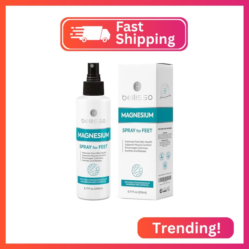 Magnesium Spray for Feet – With Castor Oil- Topical Foot Application for Women,