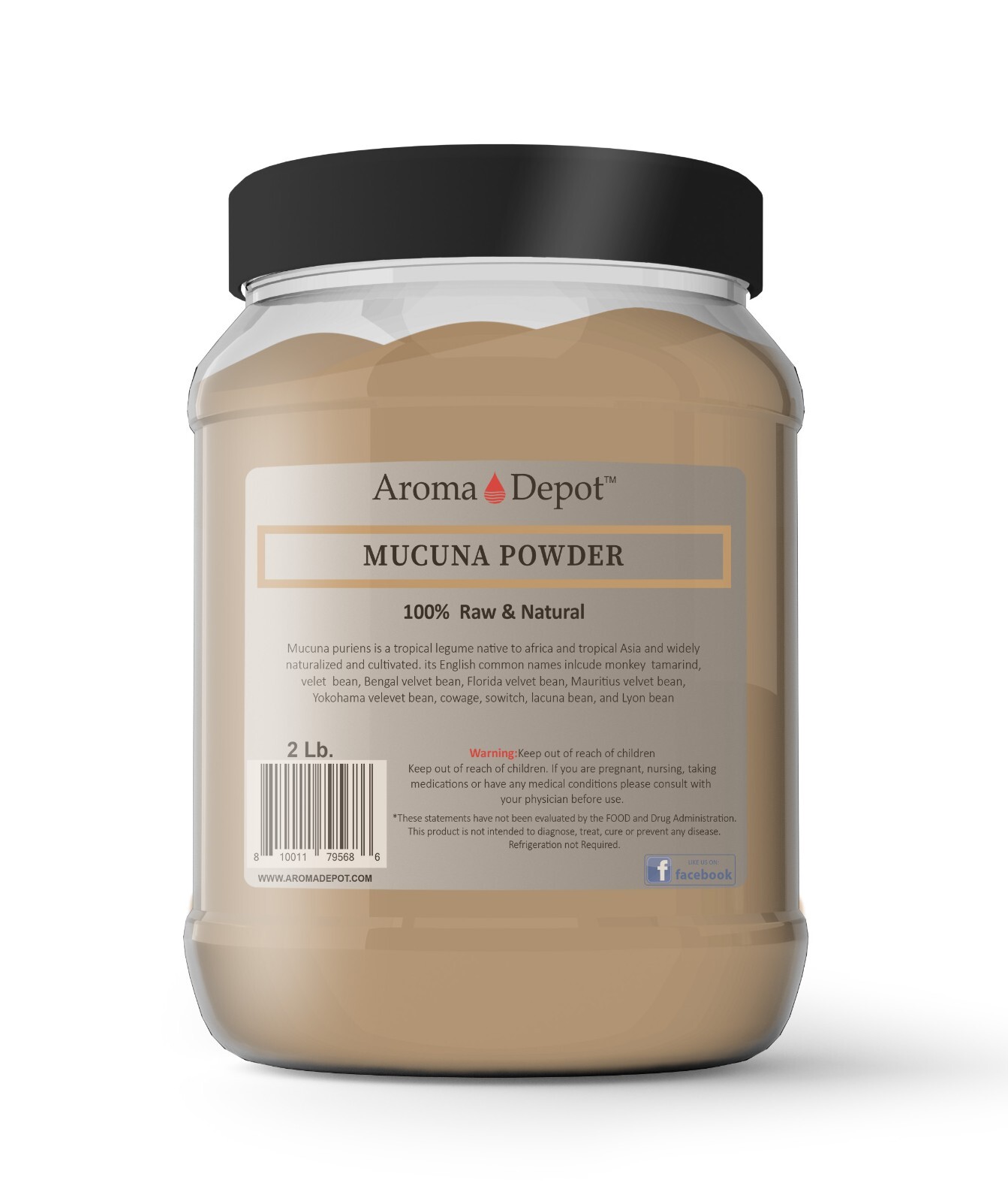 2 lb. Mucuna Pruriens Bean Extract Powder Haba del Terciopelo Raw JAR