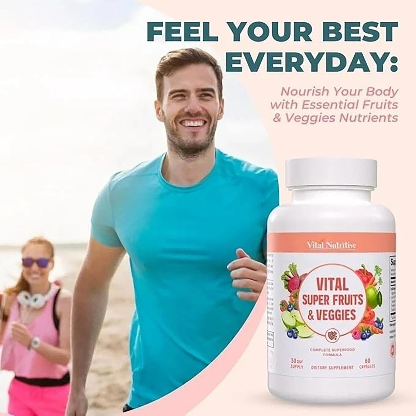 Vital Super Fruits and Veggies Powerful Daily Superfood 60 Capsules