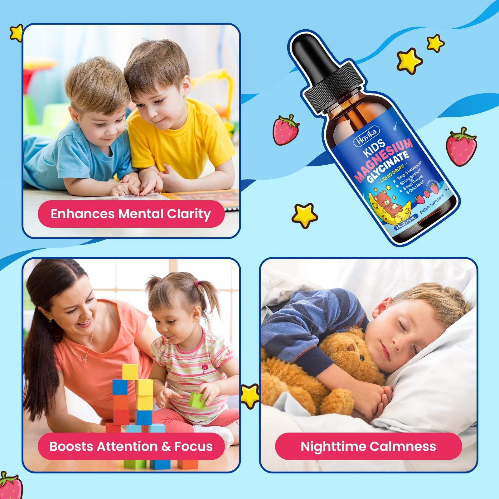 Magnesium Glycinate Liquid for Kids – with L-Theanine 2 Fl Oz (Pack of 1)