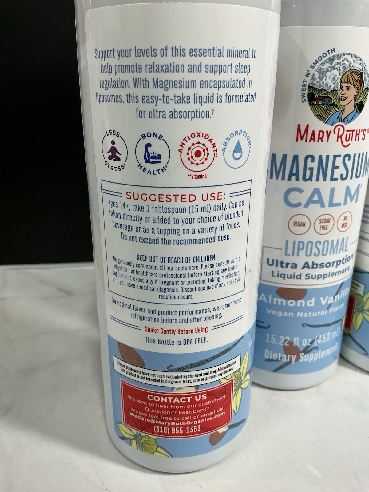 Mary Ruth’s Magnesium Calm Almond Vanilla 15.22 Oz 3 PACK!!!!!