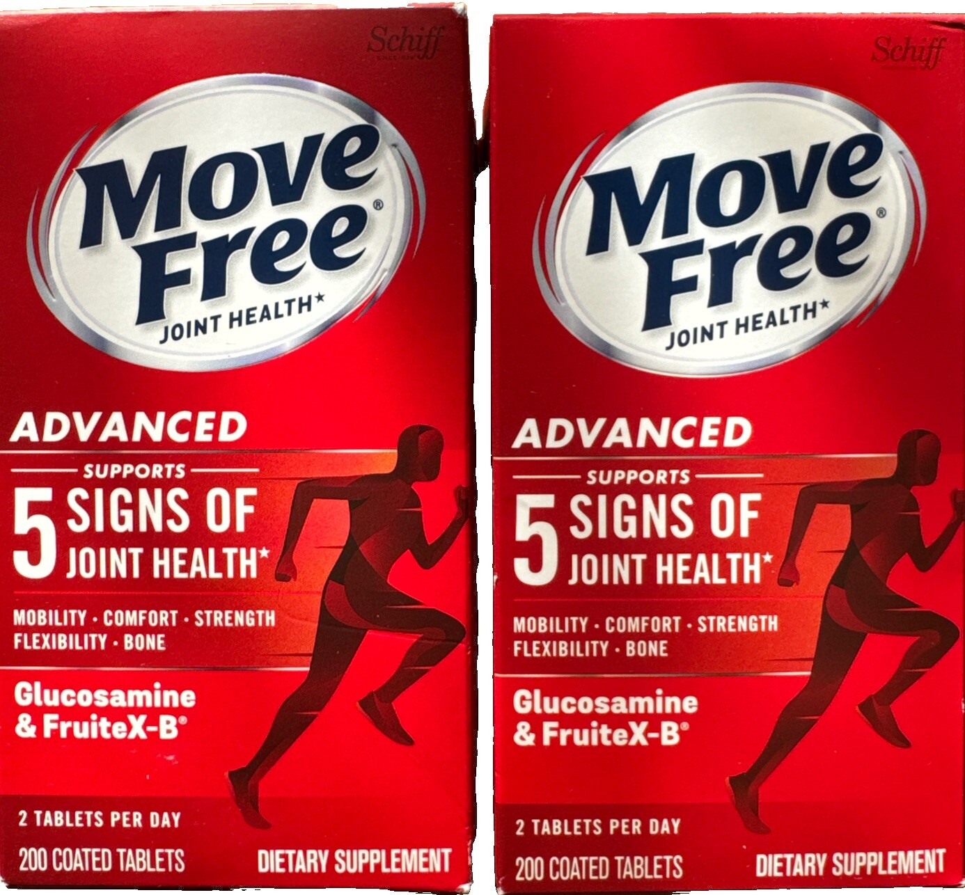 Schiff Move Free Advanced Joint Health – 200 Tablets 2pks Exp 08/27