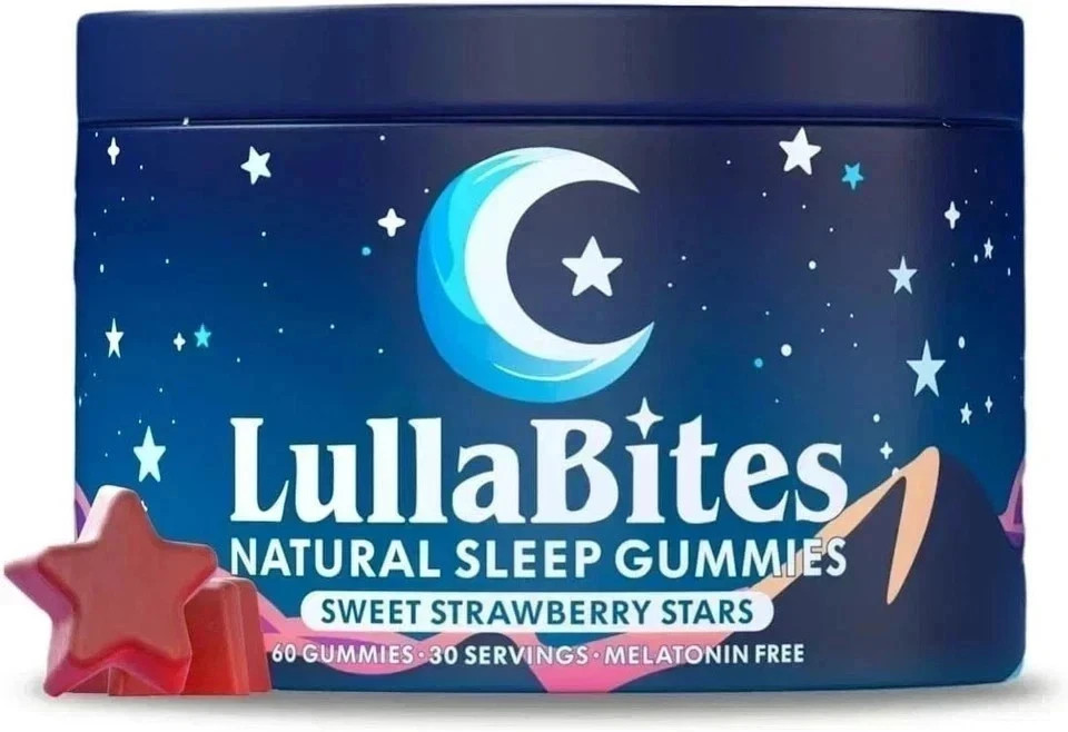 Brand new LullaBites Natural Sleep Gummies Made in USA 60 Gummies-30 Servings US