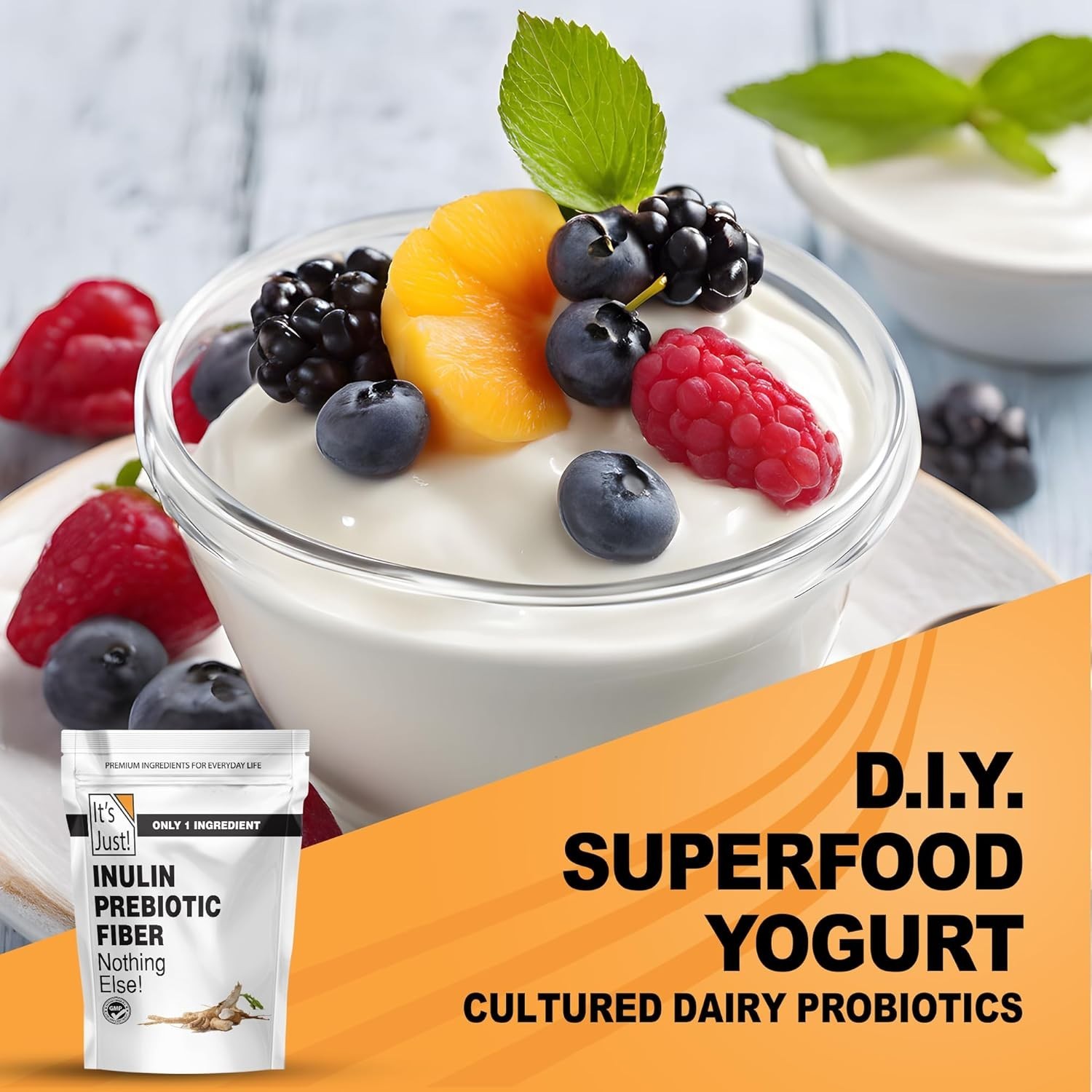 It’s Just! – Inulin Prebiotic Fiber, Water Soluble, Chicory Root Powder, Promote