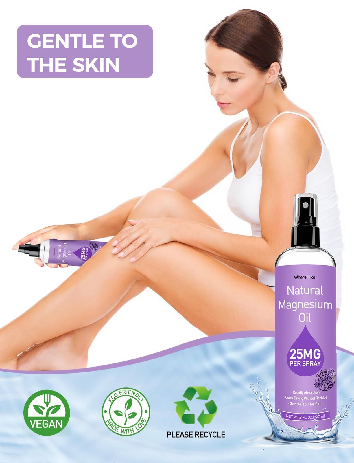 Stilip Magnesium Spray, Pure Oil Spray for 8 Fl Oz (Pack of 1)