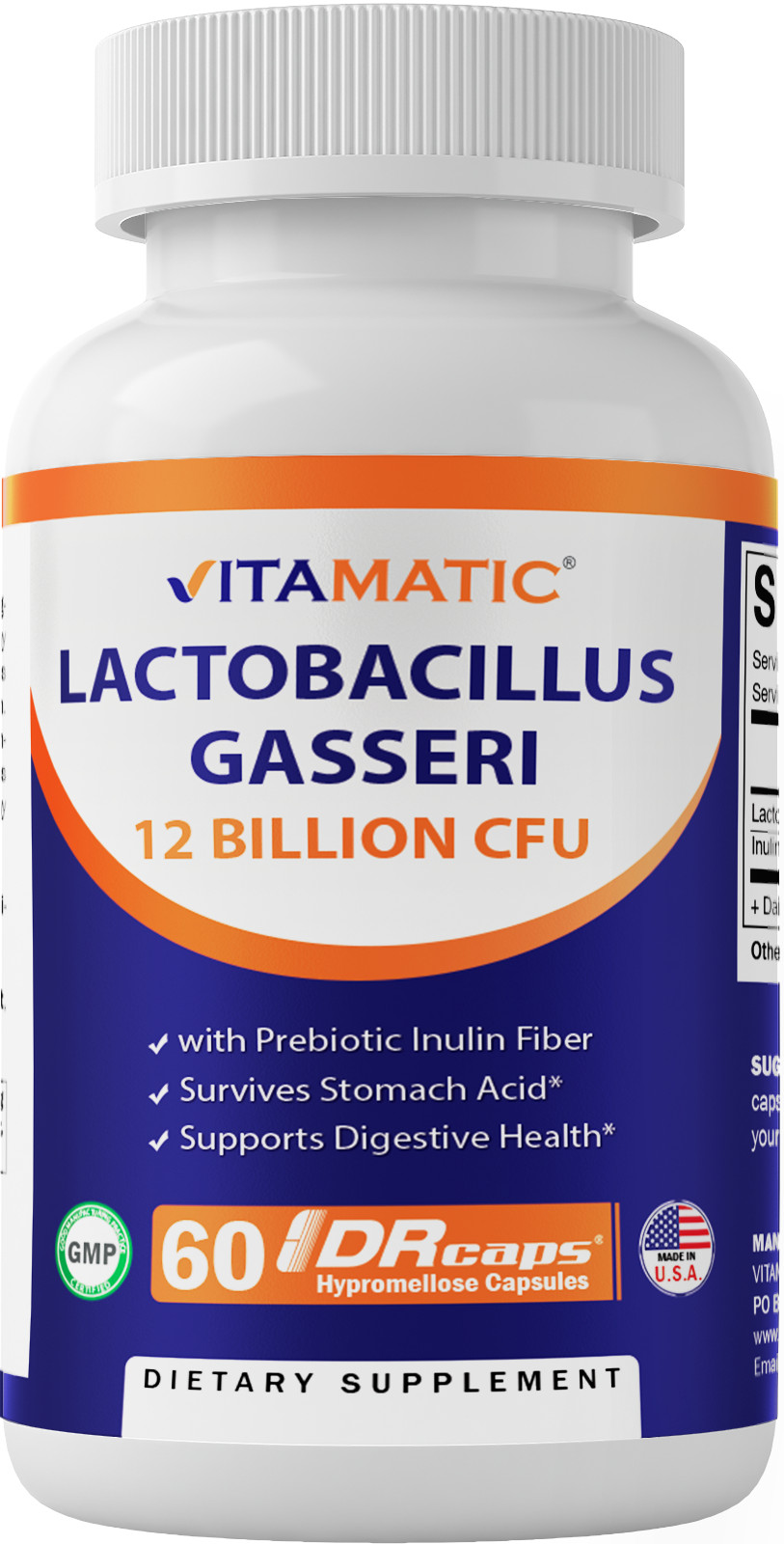 Vitamatic Lactobacillus Gasseri – 12 Billion per DR Capsule – 60 Count
