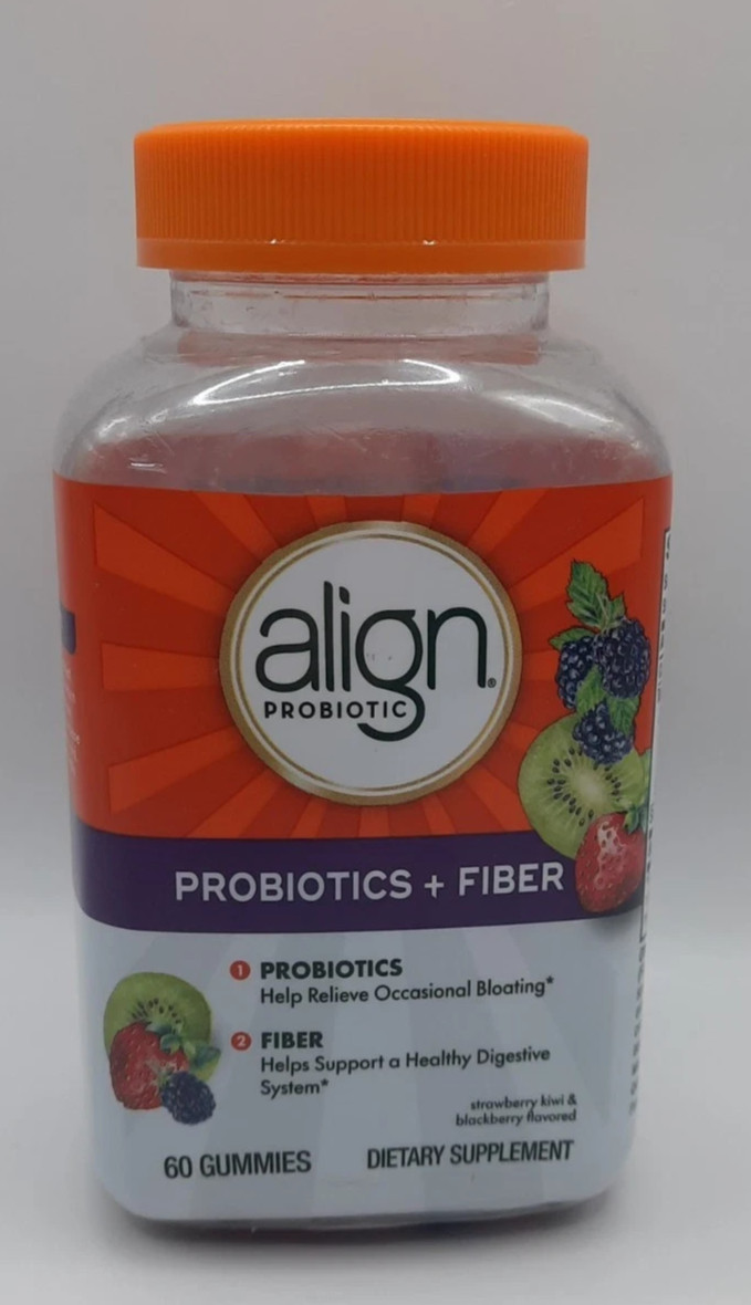 Align Probiotic + Fiber Probiotics Relieve Occasional Bloat 60 Gmmies Exp 12/26