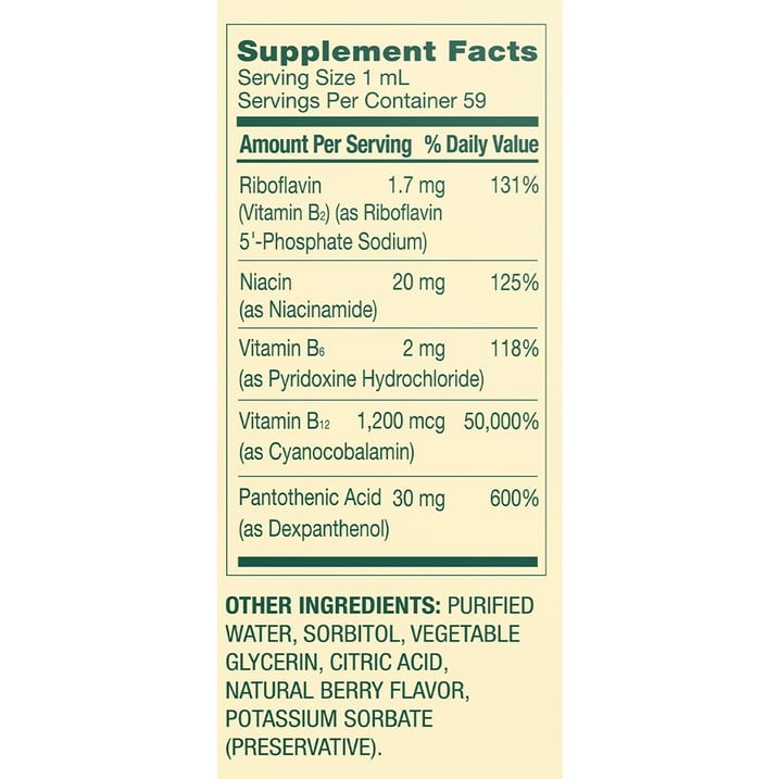 Spring Valley Vitamin B Complex with B12 Berry Flavor Supplement, 2 fl oz