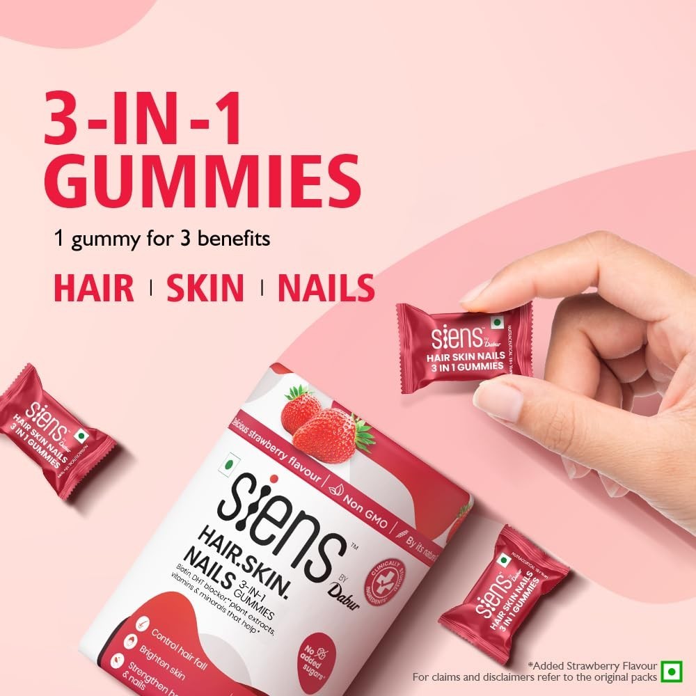 Siens By Dabur Hair, Skin & Nails (3 in 1 Gummies) – 30 pieces