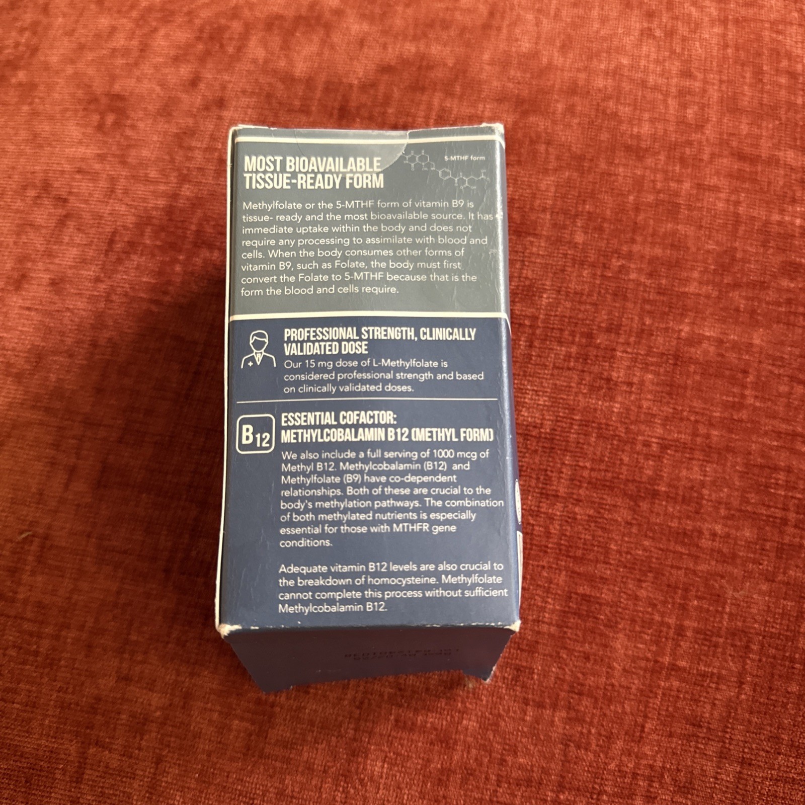 L-methylfolate 15mg supplement 5-MTHF Methyl B 12 60 Capsules Best By: 02/26