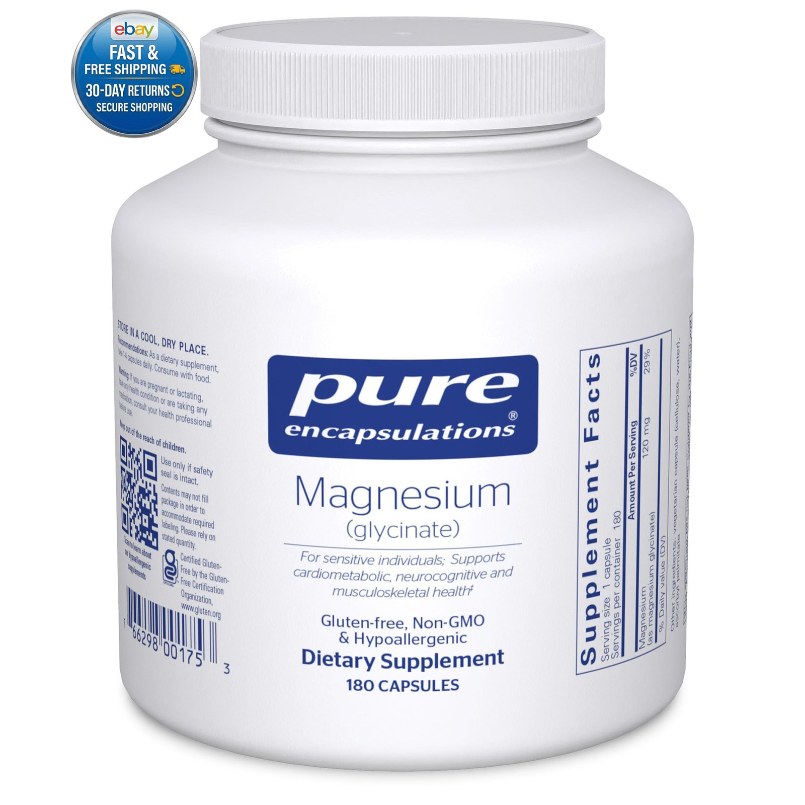 Magnesium (Glycinate) – Supplement 180 Count (Pack of 1)