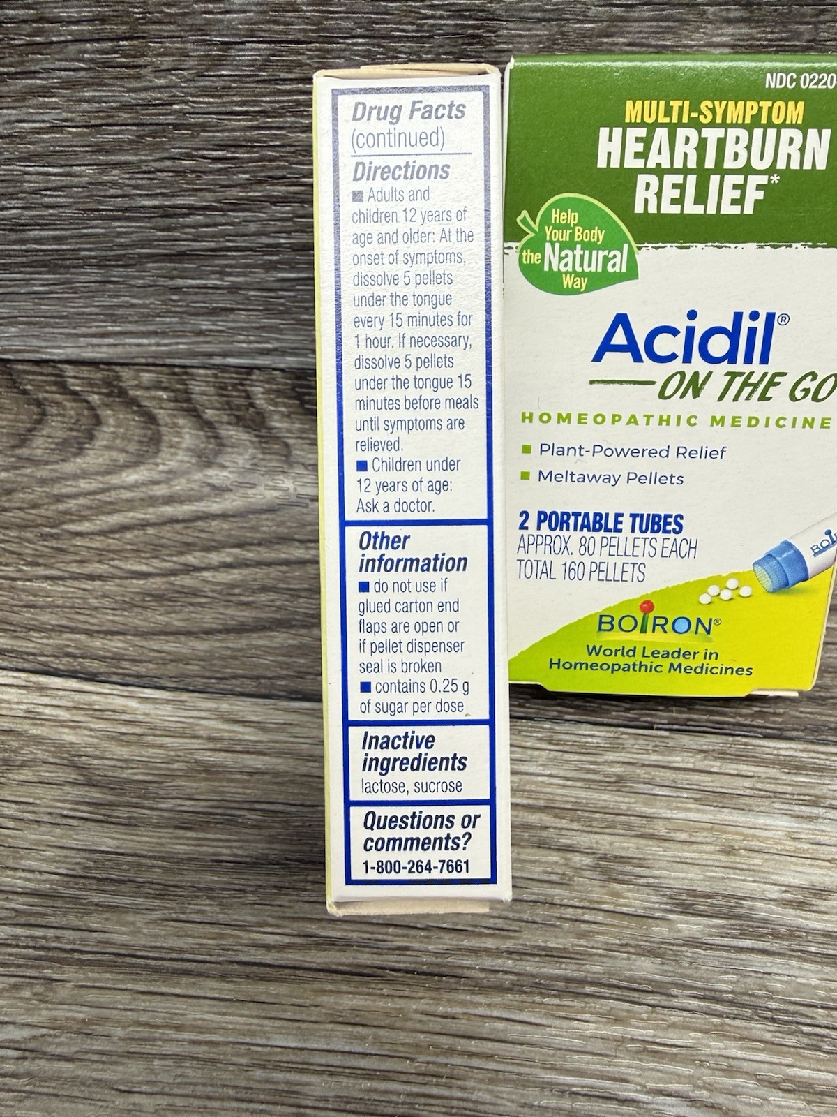 LOT OF 2 BOIRON ACIDIL MELTAWAY TABLETS 60 UNFLAVORED EXP. 06/2027