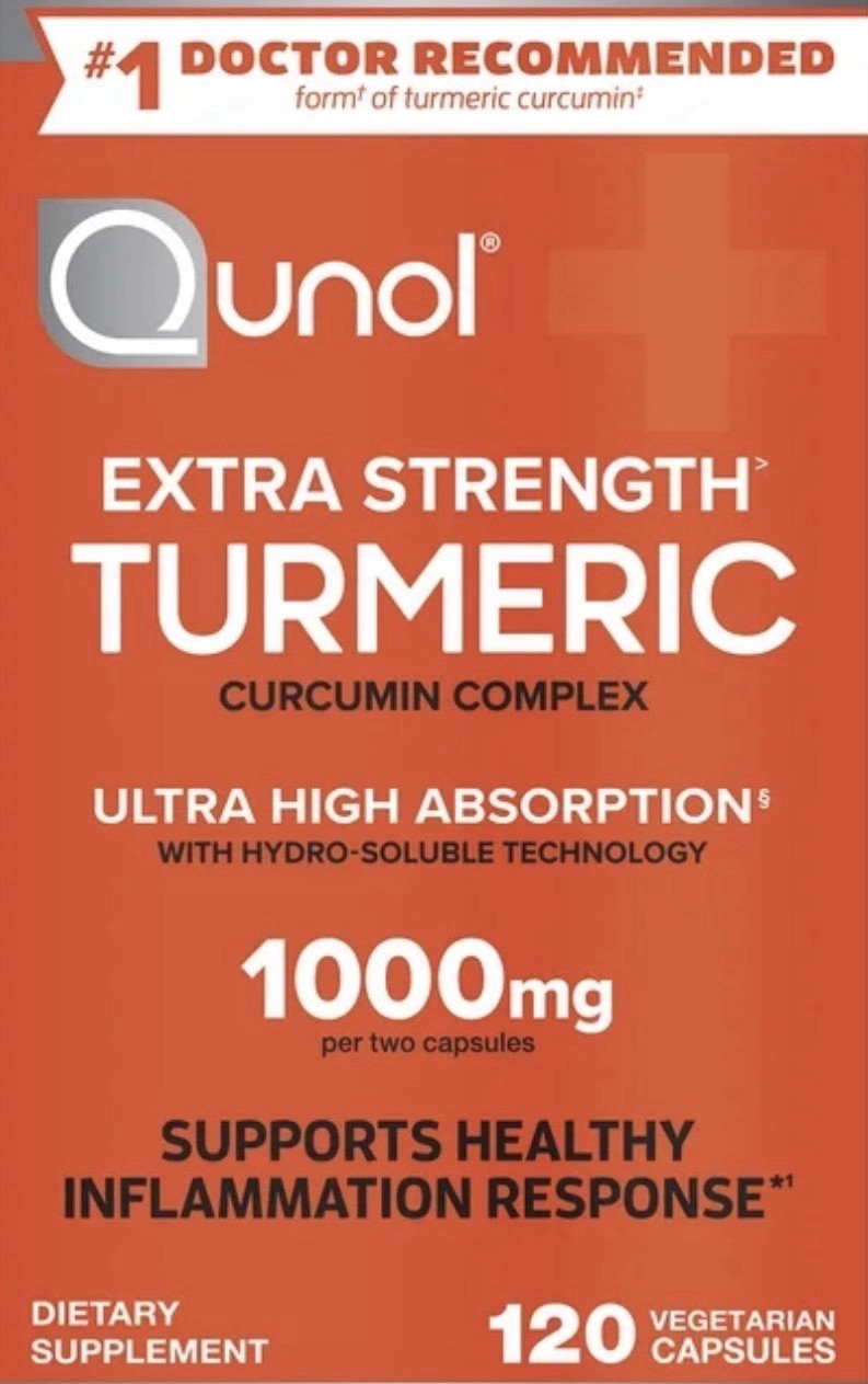 Qunol Turmeric Curcumin Ultra High Absorption 1000mg 120 Capsules Pack of 3