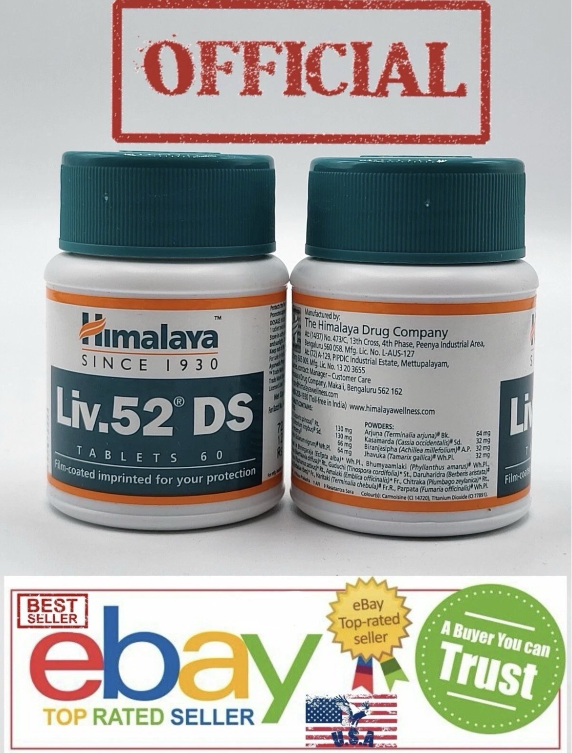 Original Himalaya Liv 60 tablets USA Official Vegetarian Botanical Herbs New