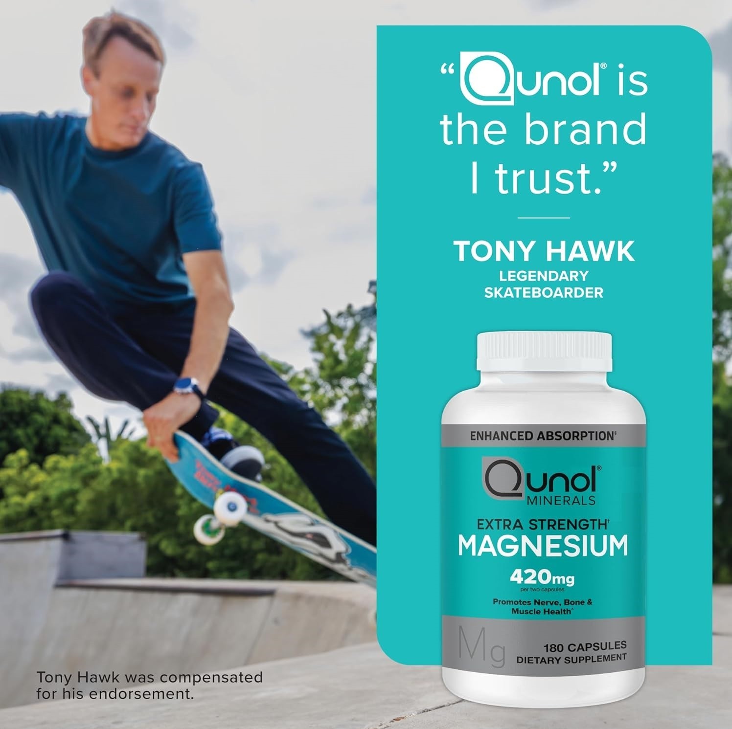 Qunol Magnesium 420mg Capsules – High Absorption, Extra Strength, 180 Count