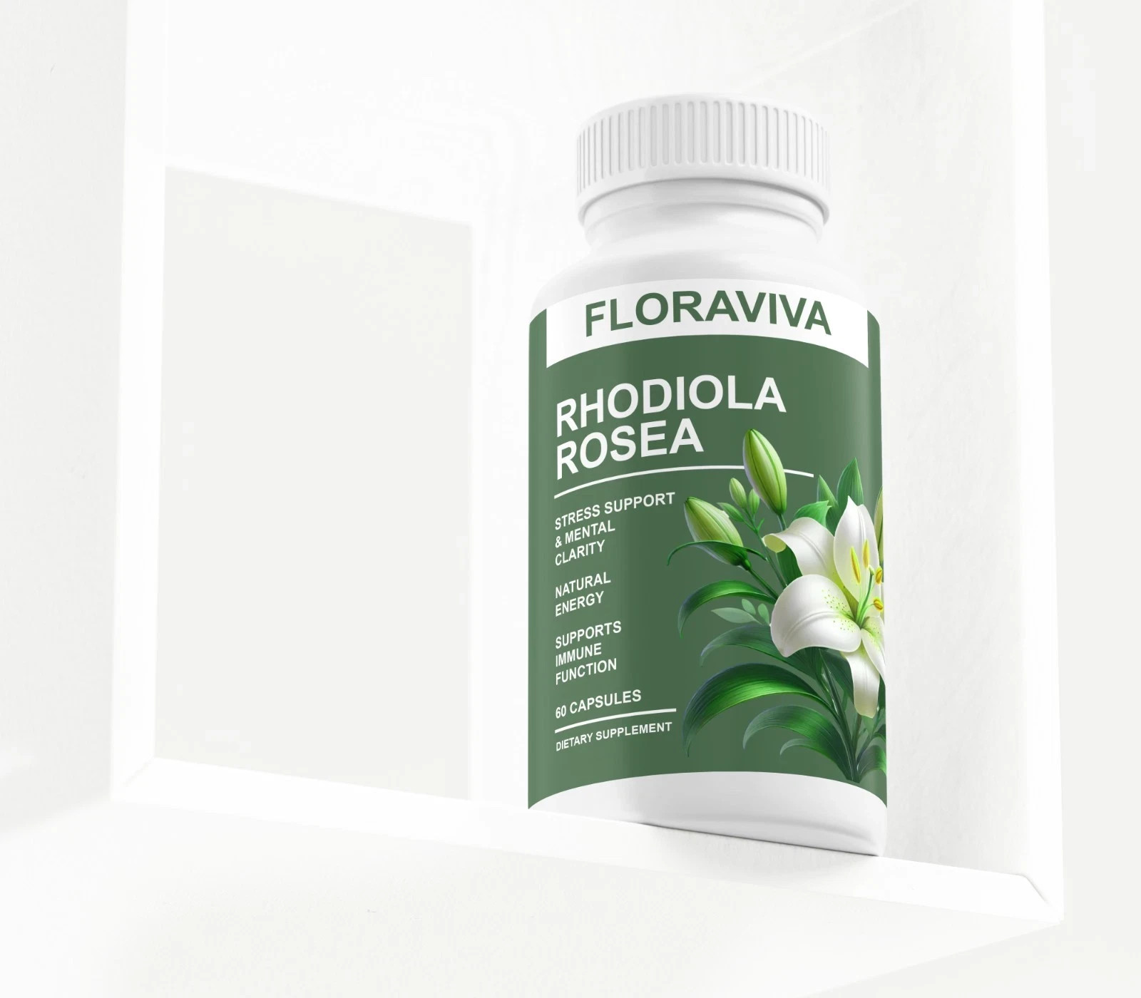 1-Pack Rhodiola Rosea Capsules – Floraviva for Energy, Focus, Mood