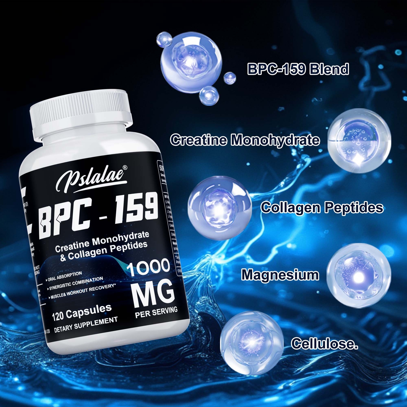 Body PC-159 Creatine Monohydrate, Collagen Peptides – Muscle Health,Boost Energy