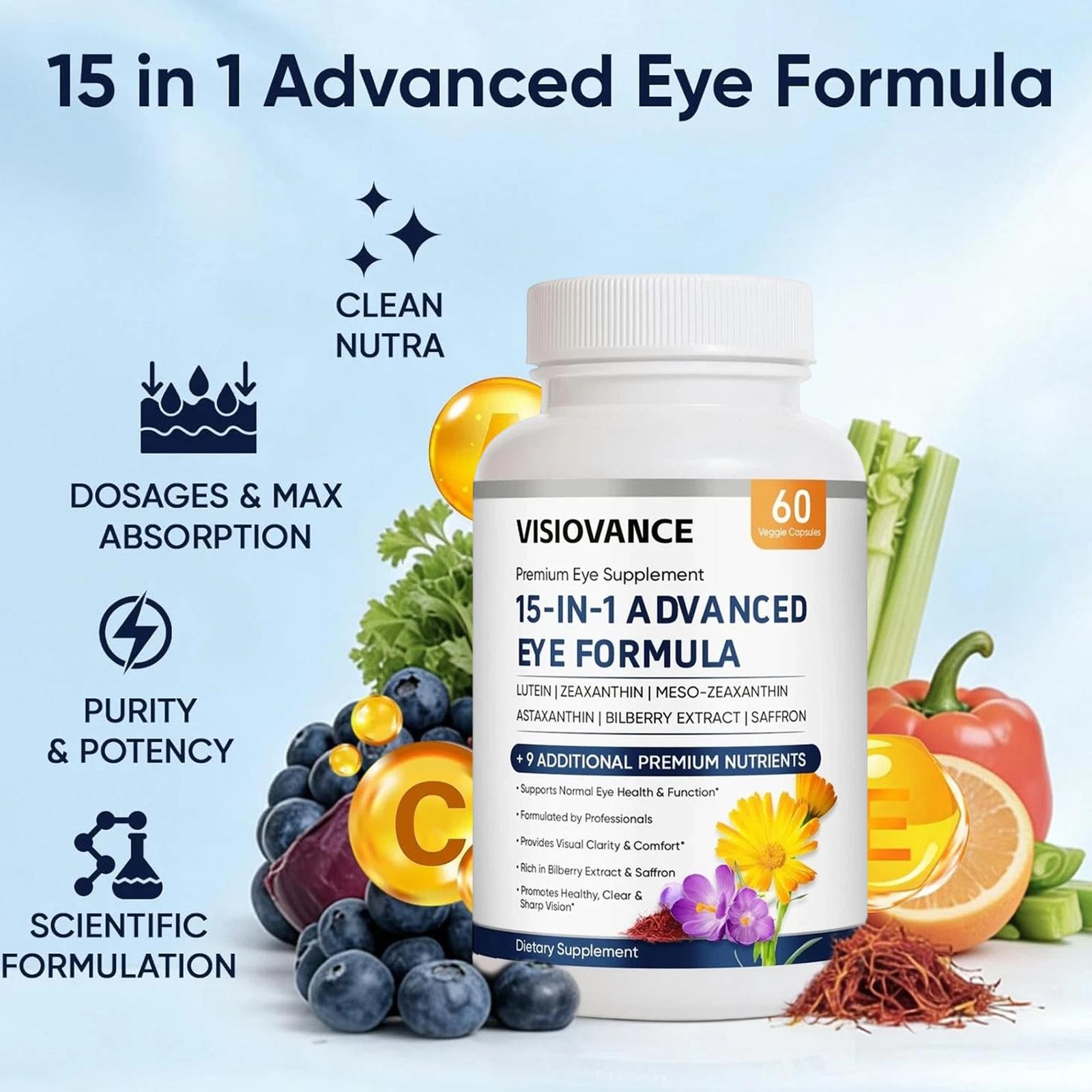 15 VisioVance in 1 Advanced Eye Formula – Neurobella Eye Formula with All 3