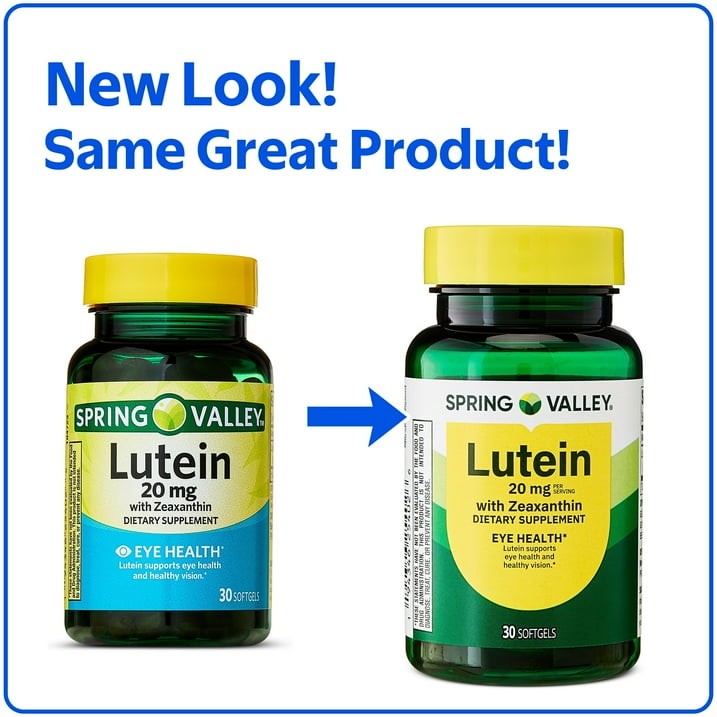 Spring Valley Lutein and Zeaxanthin Eye Health Softgels, 20mg, 30 Count
