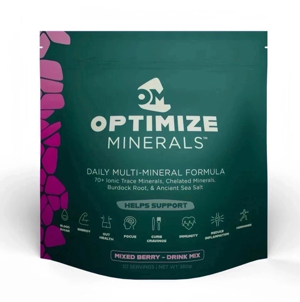 3PCS Optimize Minerals Multi – Mineral Daily Powder – Gluten Free, 30 Servings