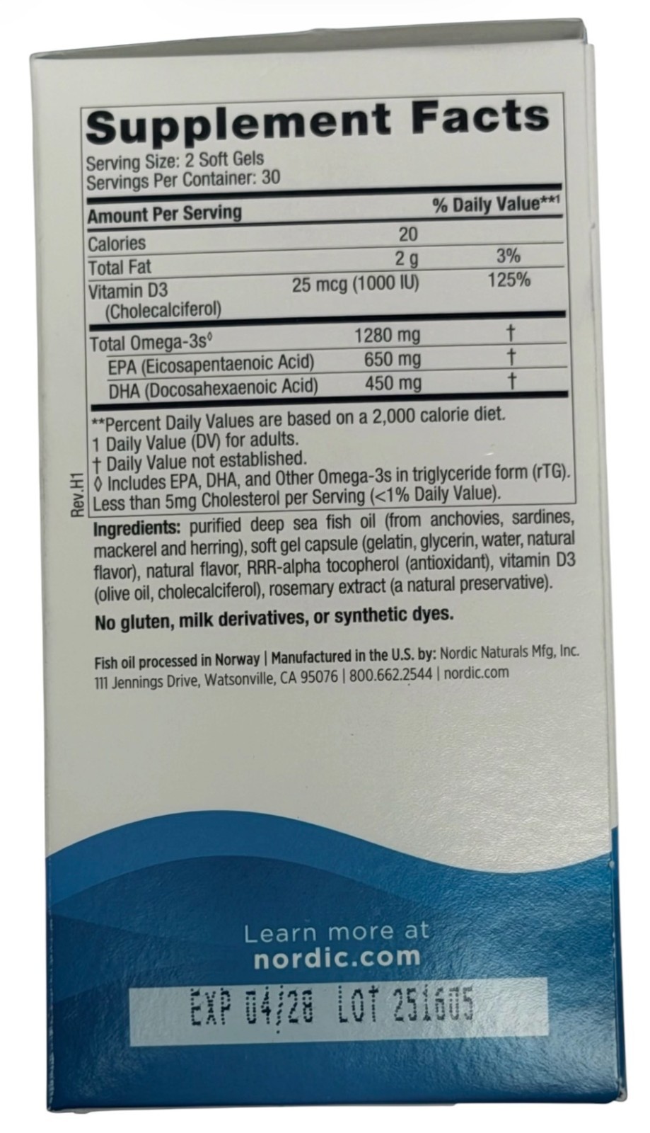 (3 BOXES 60 Soft Gels Each) Nordic Naturals Ultimate Omega-D3 1280mg Exp 04/28