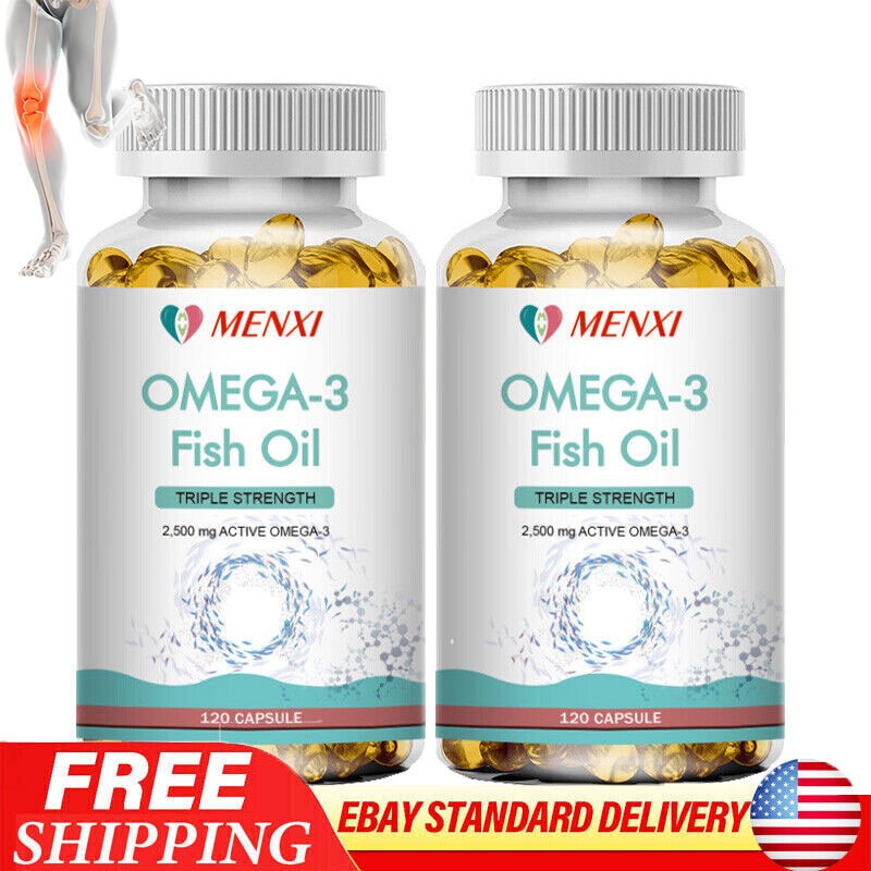 3x Strength EPA & DHA Omega 3 Fish Oil 3600mg, Highest Potency, 120 Softgels