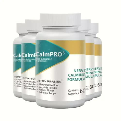 5-Pack CalmPro 5 Nerve Calming Support Formula Calm Pro 5 – 300 Capsules