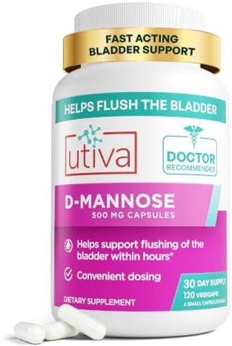 Utiva D-Mannose 2000 mg, Bladder & Urinary Tract Support, 120 Capsules | Supp…